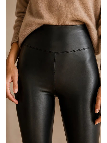 Calzas Eco Cuero Forradas Térmicas Negro 11