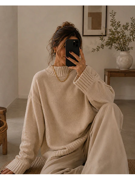 Sweater Oversize Básico Mujer Tendencia 3