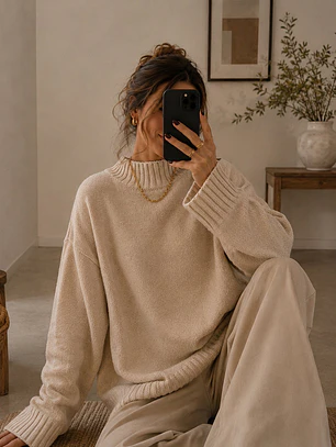 Sweater Oversize Básico Mujer Tendencia