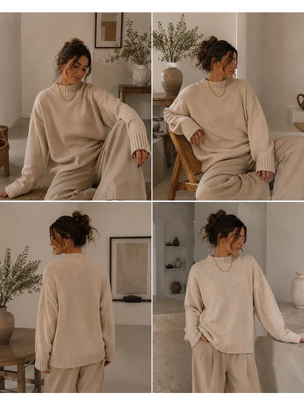 Sweater Oversize Básico Mujer Tendencia 4