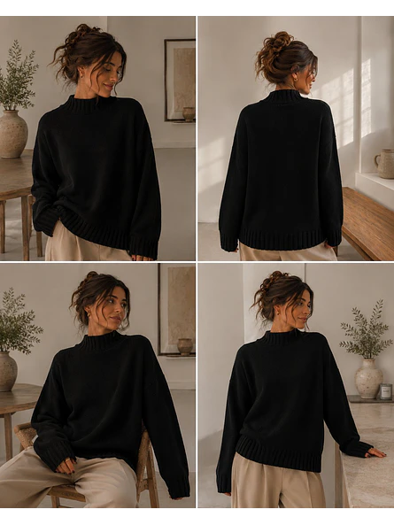 Sweater Oversize Básico Mujer Tendencia 6