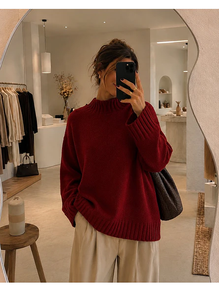 Sweater Oversize Básico Mujer Tendencia 7