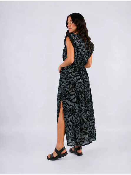 Tapado Largo Verde Mujer Animal Print  5