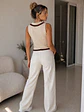 Chaleco Sin Mangas Punto Cuello Camisero Mujer - Miniatura 11