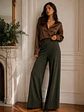 Pantalón Palazzo Lanilla Tiro Alto Mujer | Negro, Beige, Burdeo, Verde y Camel - Miniatura 1