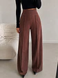 Pantalón Palazzo Lanilla Tiro Alto Mujer | Negro, Beige, Burdeo, Verde y Camel - Miniatura 19