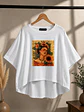 Polera Blanca Mujer de Algodón con Estampado - Miniatura 4