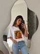 Polera Blanca Mujer de Algodón con Estampado - Miniatura 2