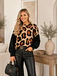 Polera Animal Print Camel Mujer Manga Globo Oversize - Miniatura 6