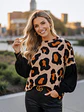 Polera Animal Print Camel Mujer Manga Globo Oversize - Miniatura 2
