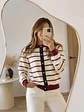 Chaleco Rayas Burdeo con Negro Mujer estilo Parisian - Miniatura 2