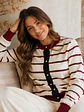 Chaleco Rayas Burdeo con Negro Mujer estilo Parisian - Miniatura 1