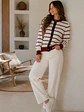 Chaleco Rayas Burdeo con Negro Mujer estilo Parisian - Miniatura 4