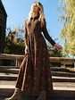 Vestido Camisero Largo Animal Print Café Mujer - Miniatura 1