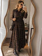Vestido Camisero Largo Animal Print Café Mujer - Miniatura 8