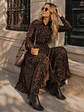 Vestido Camisero Largo Animal Print Café Mujer - Miniatura 4
