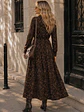Vestido Camisero Largo Animal Print Café Mujer - Miniatura 6