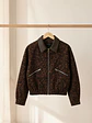 Chaqueta Bomber Gamuza Animal Print Mujer - Miniatura 1