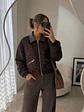 Chaqueta Bomber Gamuza Animal Print Mujer - Miniatura 3