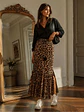 Falda Animal Print Larga Mujer con Aberturas Laterales - Miniatura 1