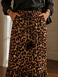 Falda Animal Print Larga Mujer con Aberturas Laterales - Miniatura 3