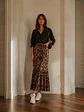 Falda Animal Print Larga Mujer con Aberturas Laterales - Miniatura 4