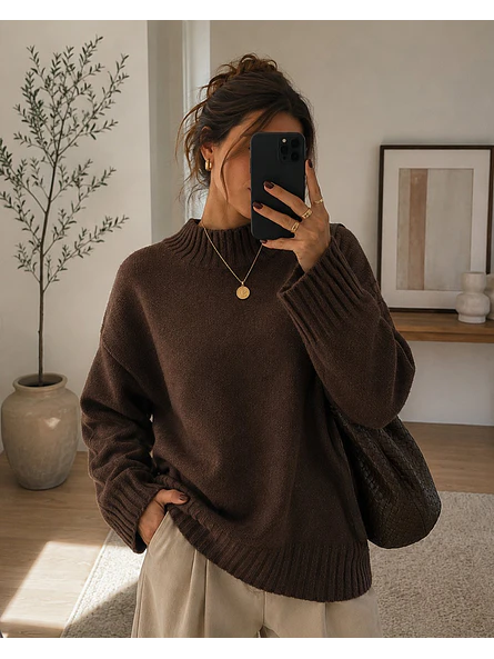 Sweater Oversize Básico Mujer Tendencia 10