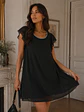Vestido Negro Fiesta Vuelos Mangas Mujer - Miniatura 2