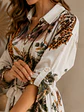 Vestido Camisero Largo Blanco Animal Print Mujer - Miniatura 3