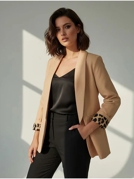 Blazer Sastre Forro Animal Print Mujer 1