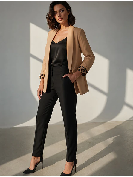 Blazer Sastre Forro Animal Print Mujer 3