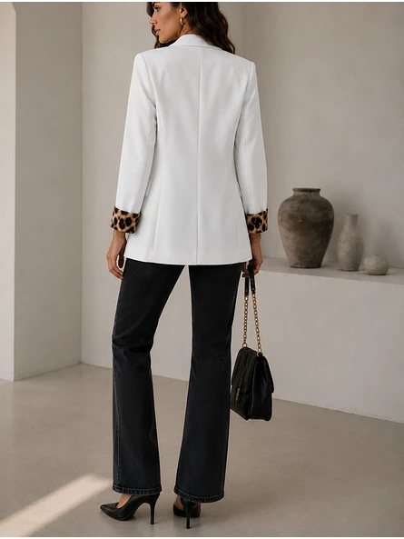 Blazer Sastre Forro Animal Print Mujer 7
