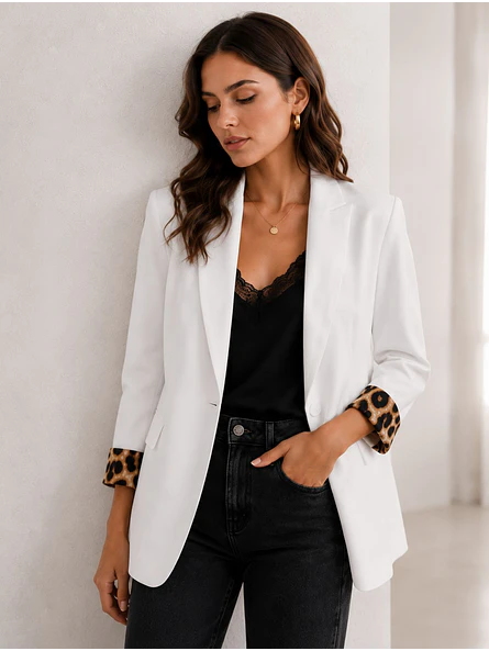 Blazer Sastre Forro Animal Print Mujer 8