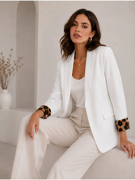 Blazer Sastre Forro Animal Print Mujer 9