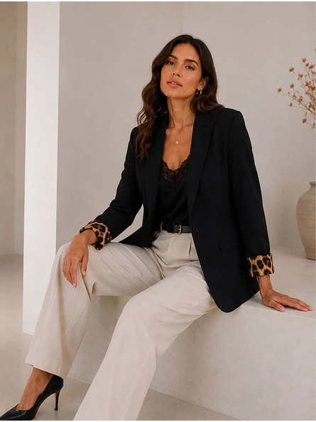 Blazer Sastre Forro Animal Print Mujer 14