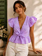 Blusa Lila mujer de Broderie con Vuelos  - Miniatura 1
