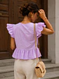 Blusa Lila mujer de Broderie con Vuelos  - Miniatura 2