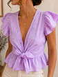 Blusa Lila mujer de Broderie con Vuelos  - Miniatura 3