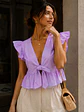 Blusa Lila mujer de Broderie con Vuelos  - Miniatura 6