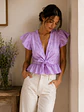 Blusa Lila mujer de Broderie con Vuelos  - Miniatura 7