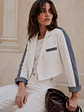 Chaqueta Crop Blanca Mujer con Mezclilla  - Miniatura 2