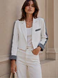 Chaqueta Crop Blanca Mujer con Mezclilla  - Miniatura 5