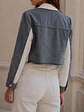 Chaqueta Crop Blanca Mujer con Mezclilla  - Miniatura 10