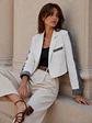 Chaqueta Crop Blanca Mujer con Mezclilla  - Miniatura 6