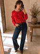 Blusa Roja Mujer con Vuelos Manga Larga - Miniatura 3
