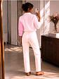 Blusa Rosada Mujer Rayas Asimétrico Fruncido Frontal - Miniatura 4