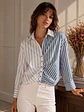 Blusa Rayas Azul Mujer Manga Larga  - Miniatura 9
