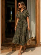 Vestido Camisero Animal Print Verde Mujer - Miniatura 5