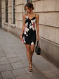 Vestido Mujer Negro con Estampado Floral - Miniatura 2