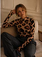 Polera Beatle Animal Print Mujer Cuello Alto Manga Larga - Miniatura 4